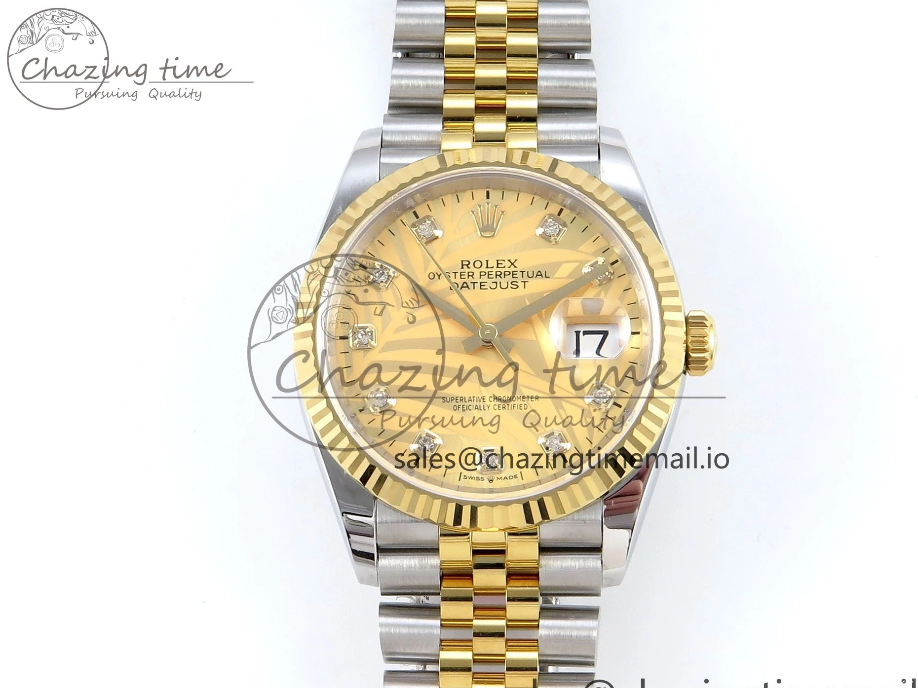 SS Dial YG EWEF Leaf Edition A3235 on Jubilee 126233 36 DateJust Best YG Bracelet 0501